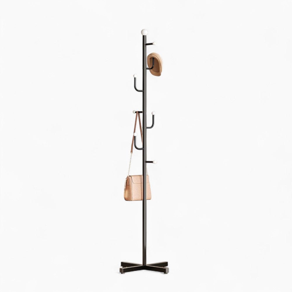 My Store Noir Porte Manteau sur Pied Branche Champignon Base Croisée noir