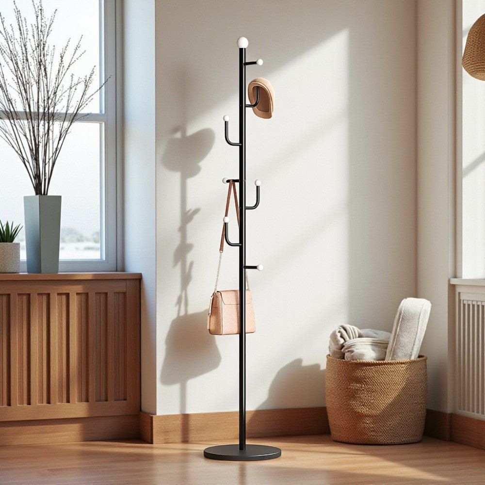 My Store Noir Porte Manteau sur Pied Branche Champignon noir