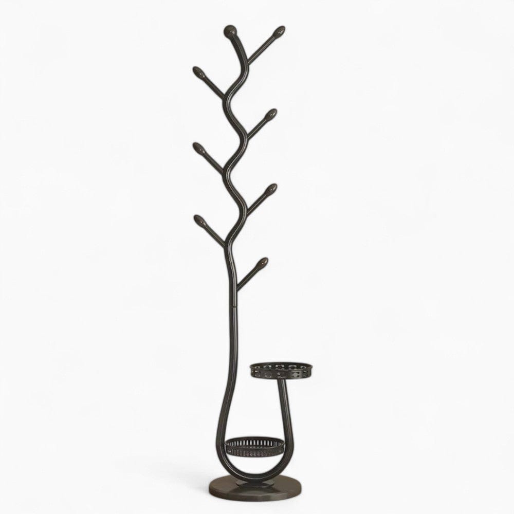 My Store Noir Porte Manteau sur Pied Rangement bas noir