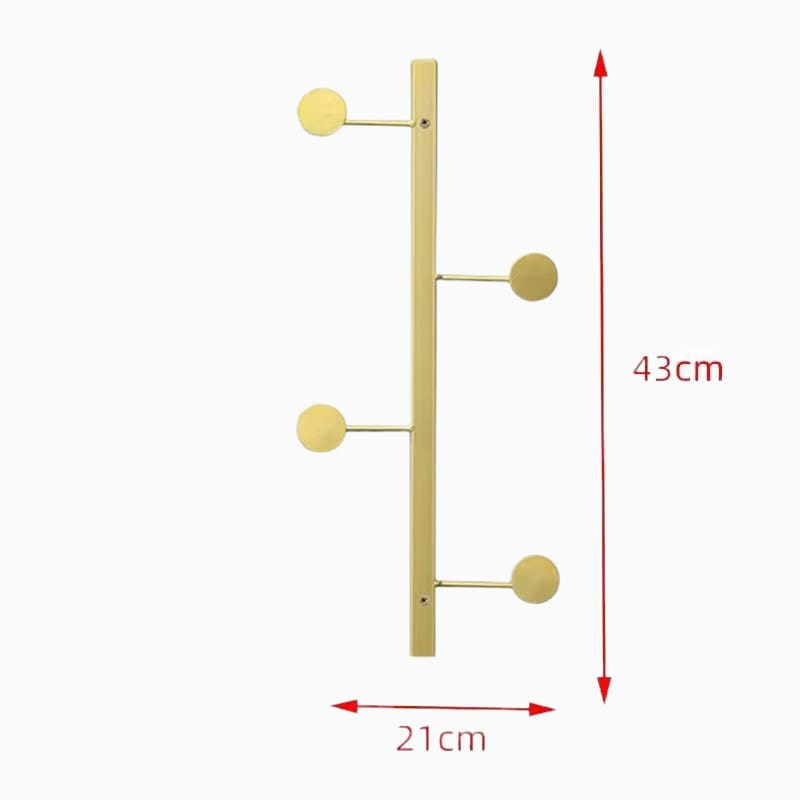 My Store Or Porte Manteau Mural 4 Crochets rond dorée