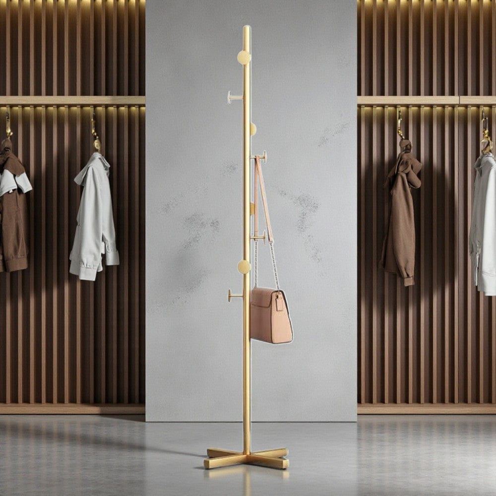 My Store Or Porte Manteau sur Pied Champignon Base croisée Or