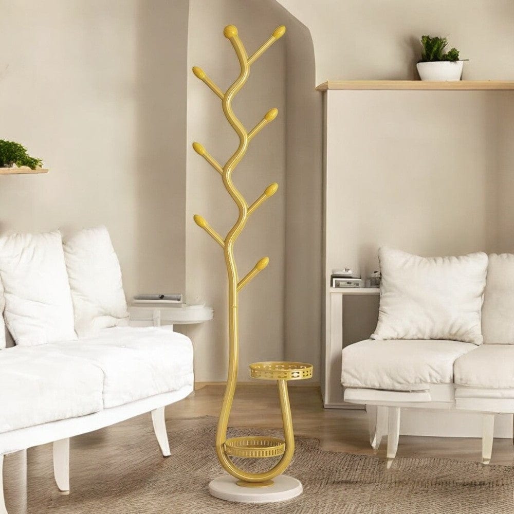 My Store Or Porte Manteau sur Pied Rangement bas dorée