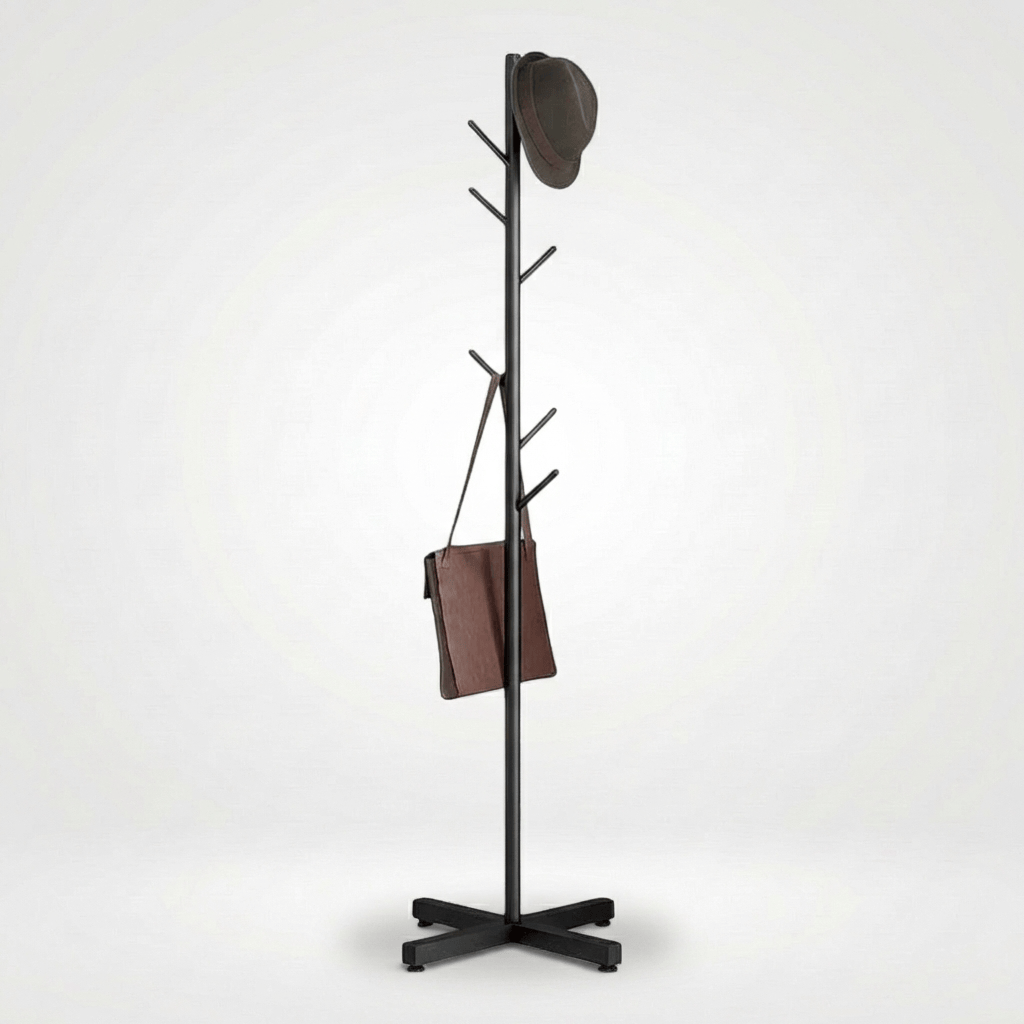 Porte Manteau Arbre sur Pied Base croisée Noir Image