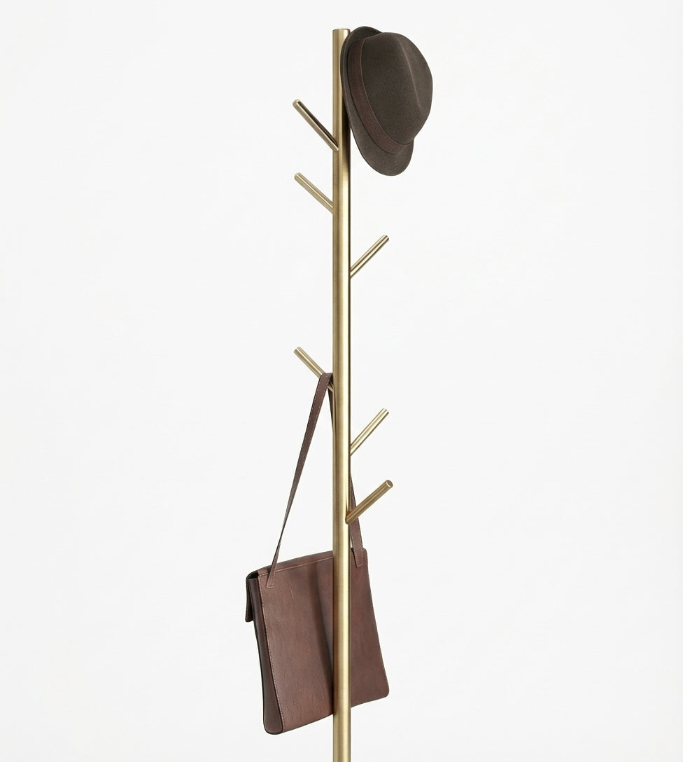 Porte Manteau Arbre sur Pied Base croisée Or