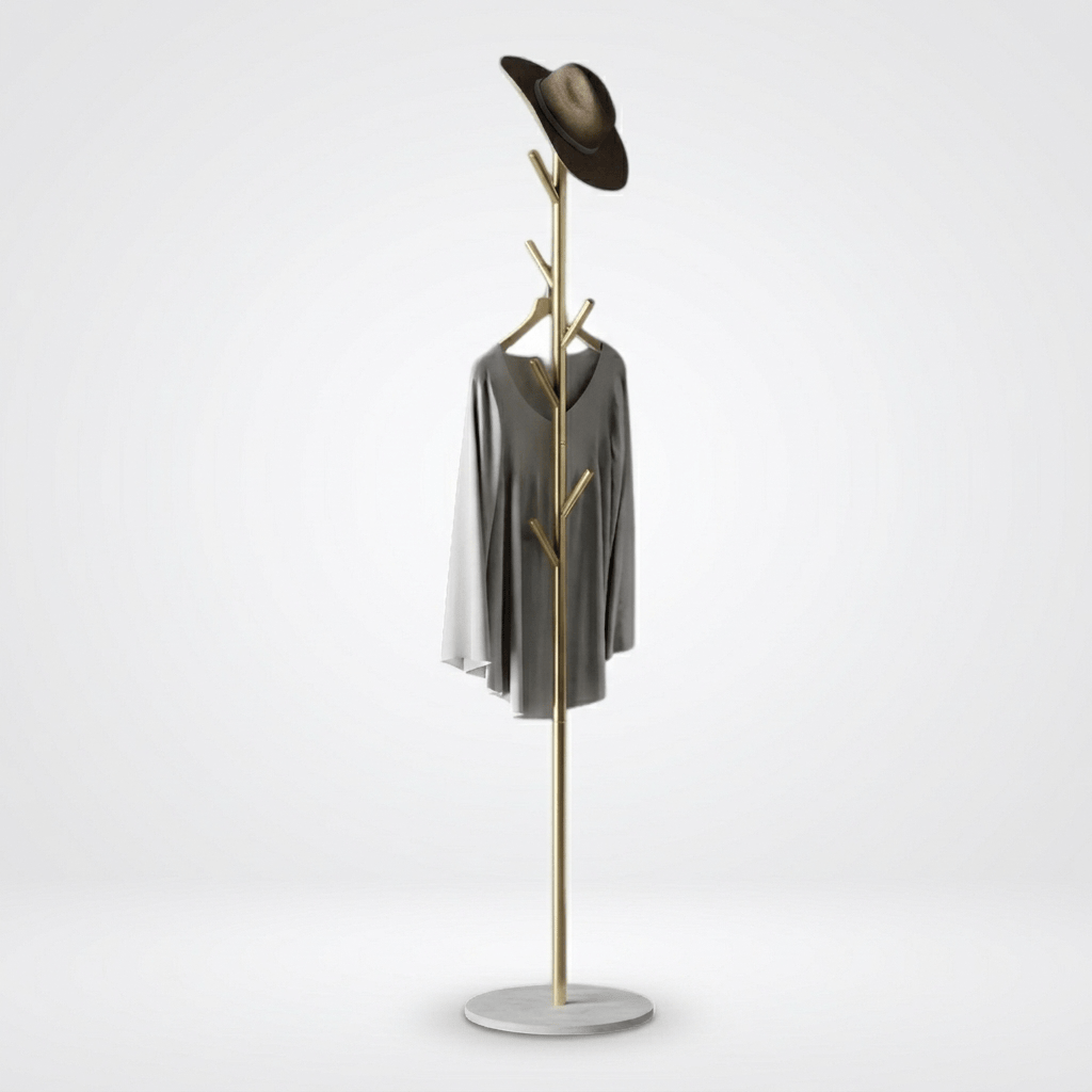 Porte Manteau Arbre sur Pied Or/blanc