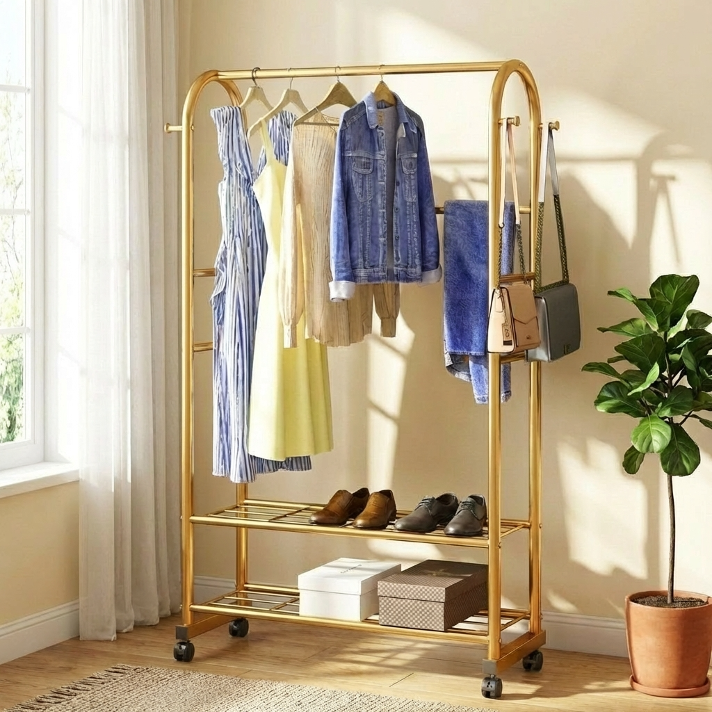 Porte Manteau Meuble Chaussure Petit Luxe or