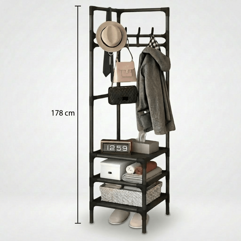 Porte Manteau Meuble Chaussure Rangement noir