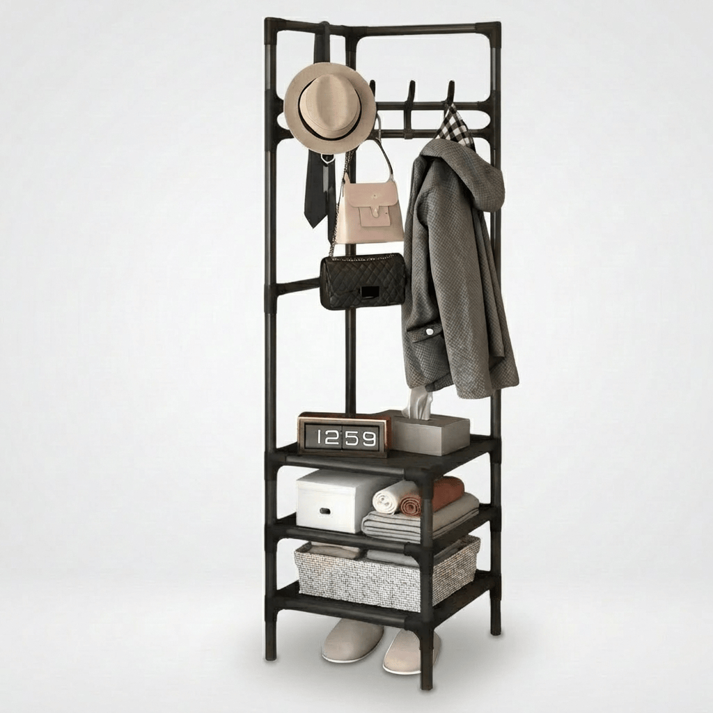 Porte Manteau Meuble Chaussure Rangement noir