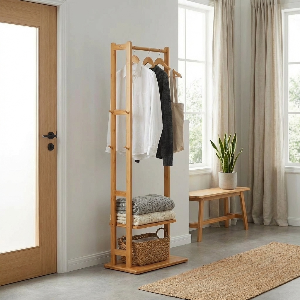 Porte Manteau Meuble Chaussure Simple bois Image