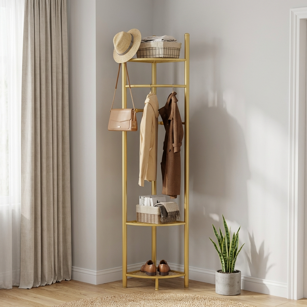Porte Manteau Meuble Chaussure Simple or