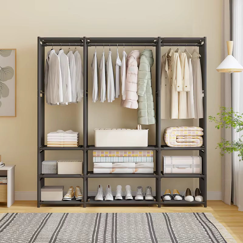 Porte Manteau Meuble Chaussure Triple Etagere Ferme noir Image