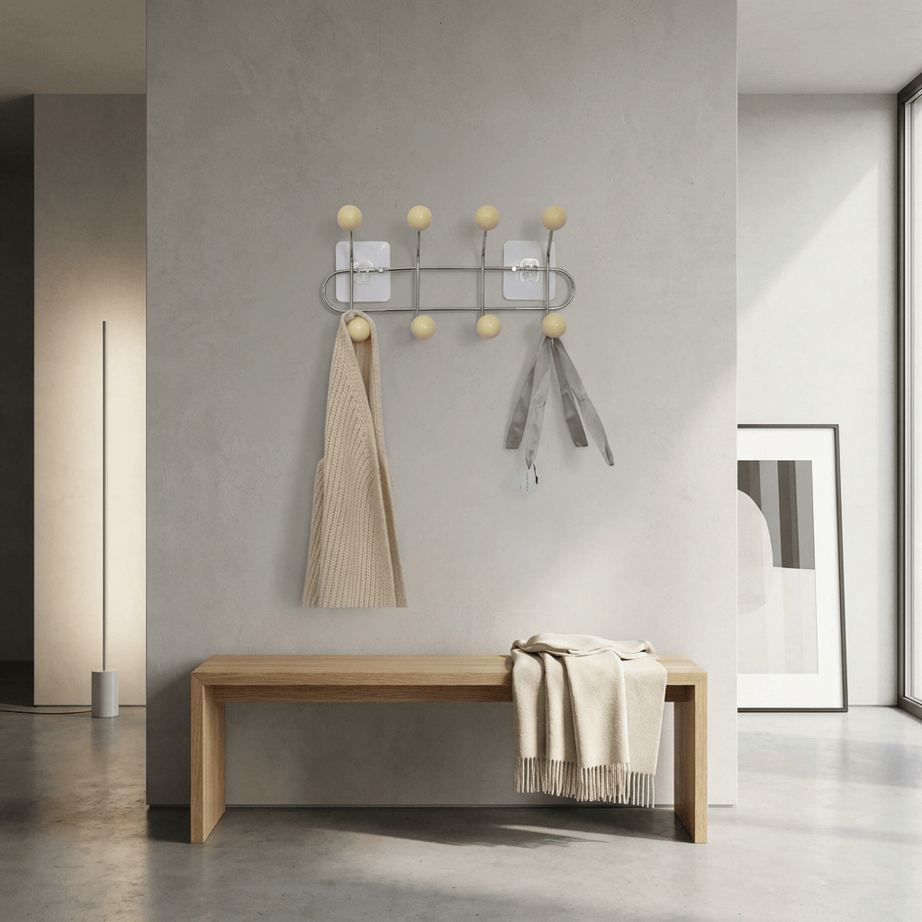 Porte Manteau Mural Entrée métal Crochet jaune