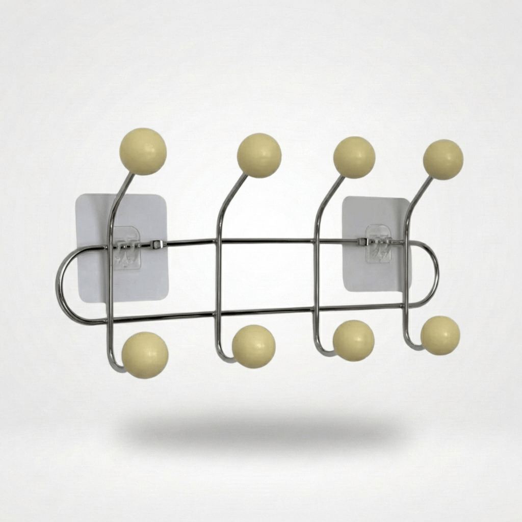 Porte Manteau Mural Entrée métal Crochet jaune Image