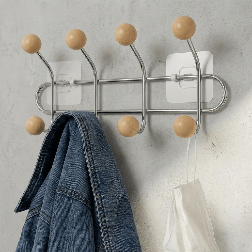 Porte Manteau Mural Entrée métal Crochet orange