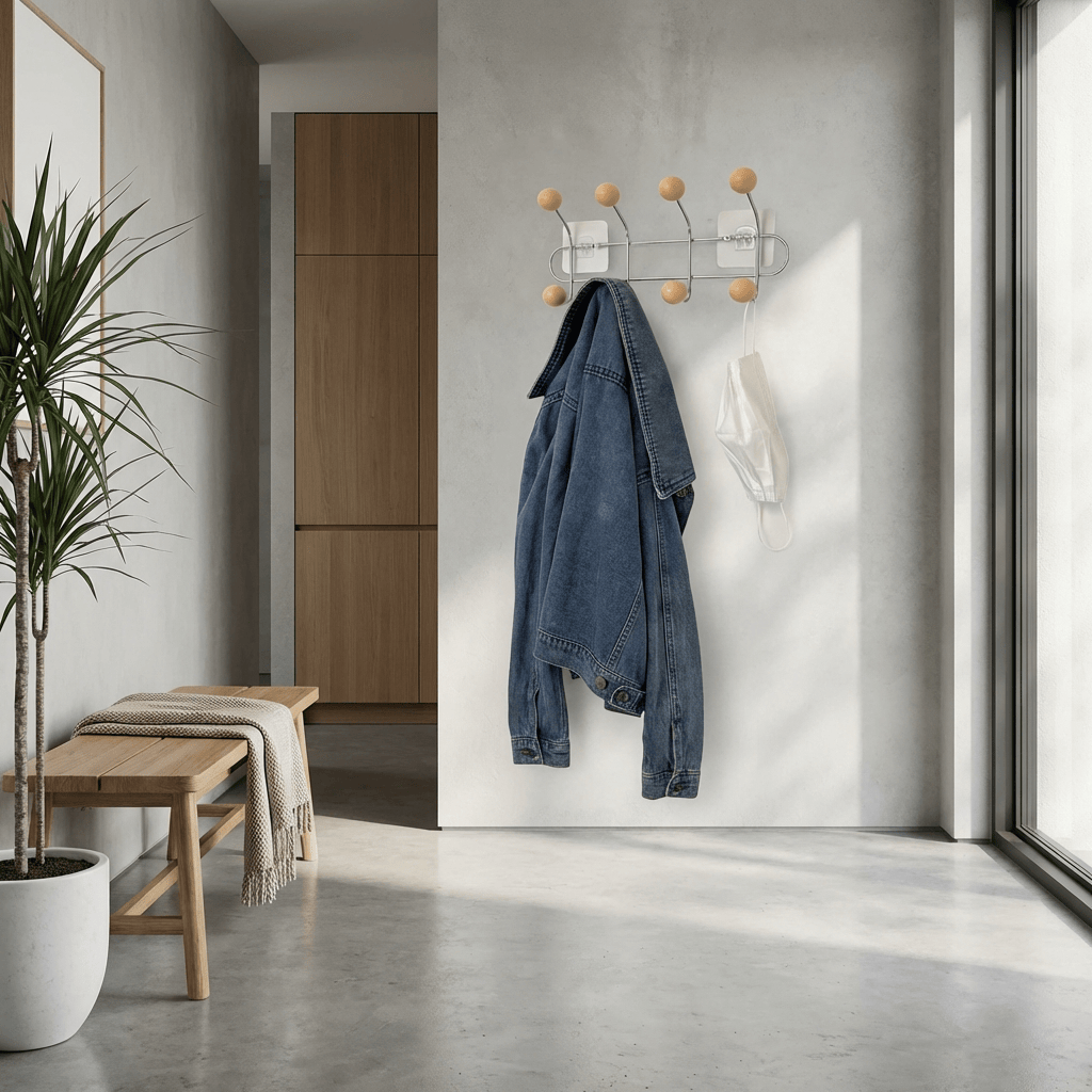 Porte Manteau Mural Entrée métal Crochet orange