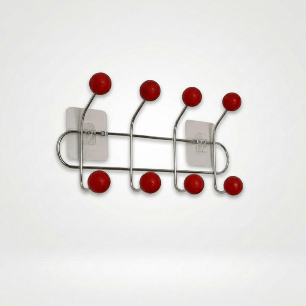 Porte Manteau Mural Entrée métal Crochet rouge