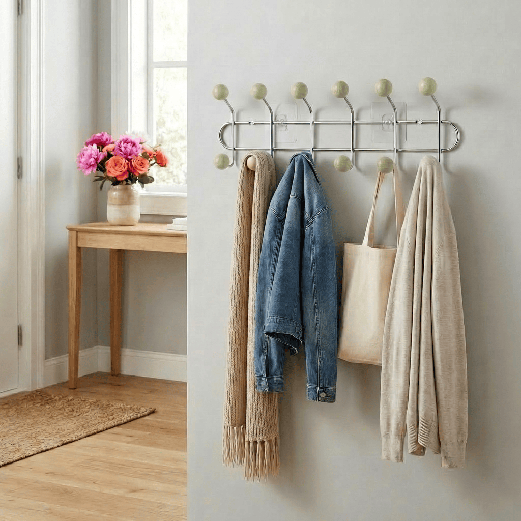 Porte Manteau Mural Entrée métal Grand Crochet jaune