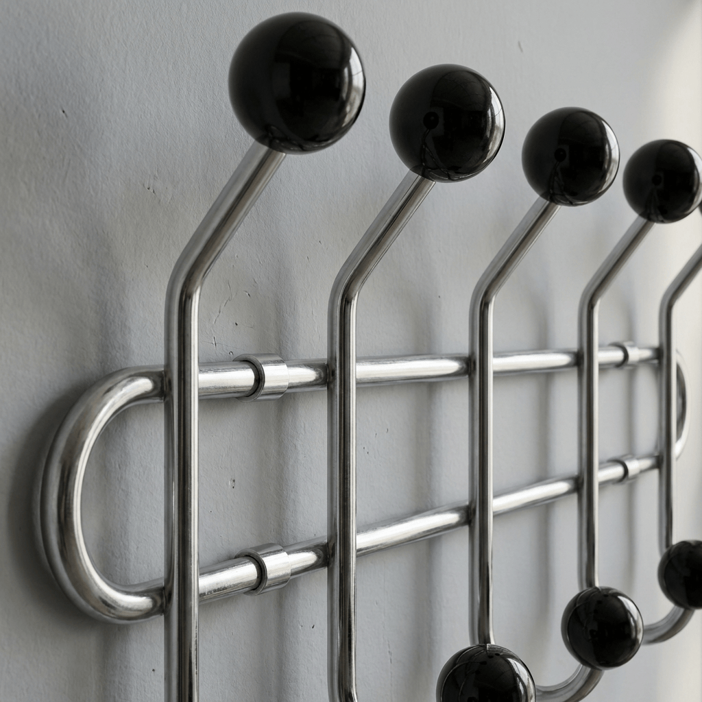 Porte Manteau Mural Entrée métal Grand Crochet noir