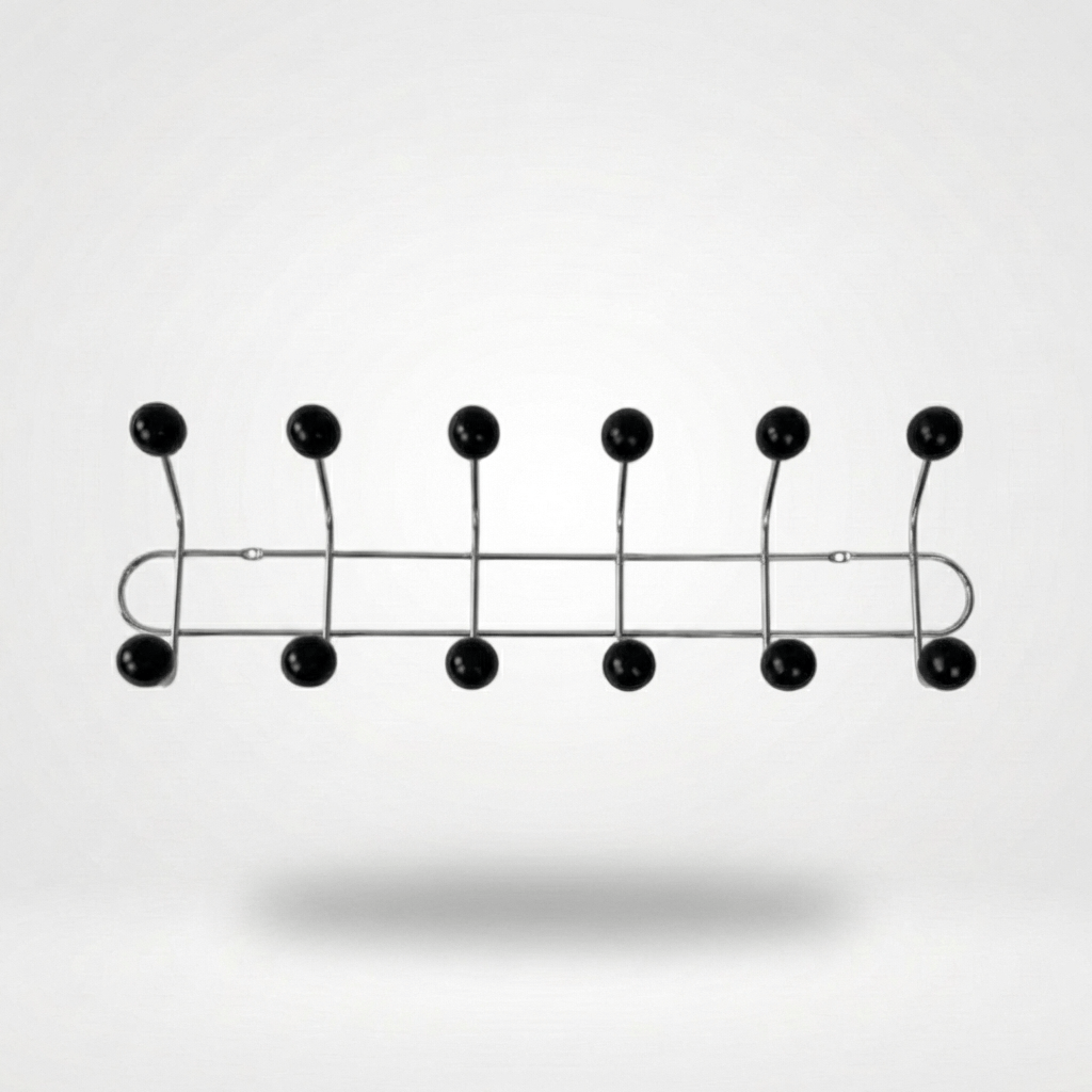 Porte Manteau Mural Entrée métal Grand Crochet noir