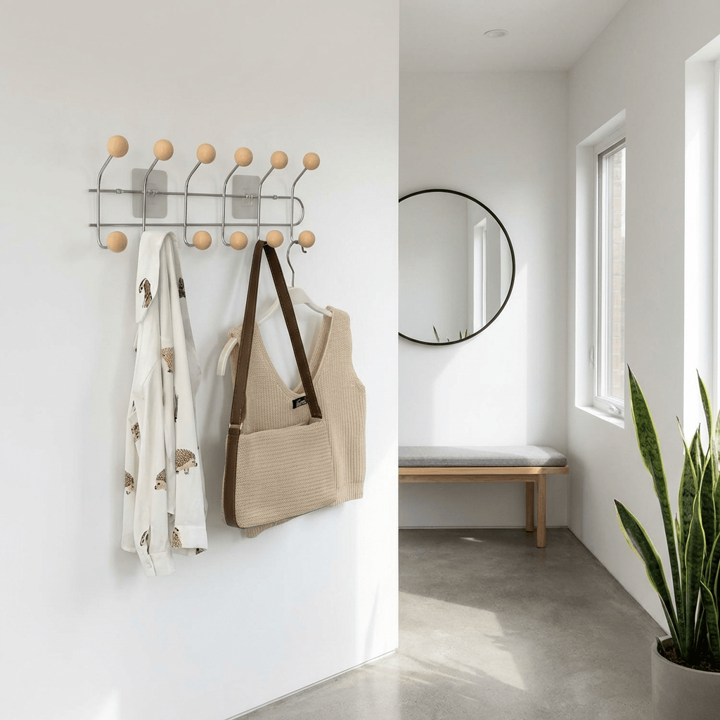 Porte Manteau Mural Entrée métal Grand Crochet orange