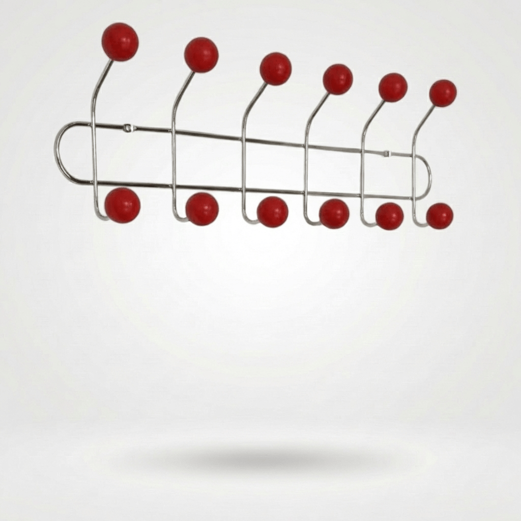 Porte Manteau Mural Entrée métal Grand Crochet rouge