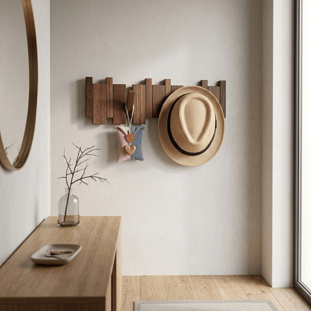 Porte Manteau Mural Grand Design bois foncé Image
