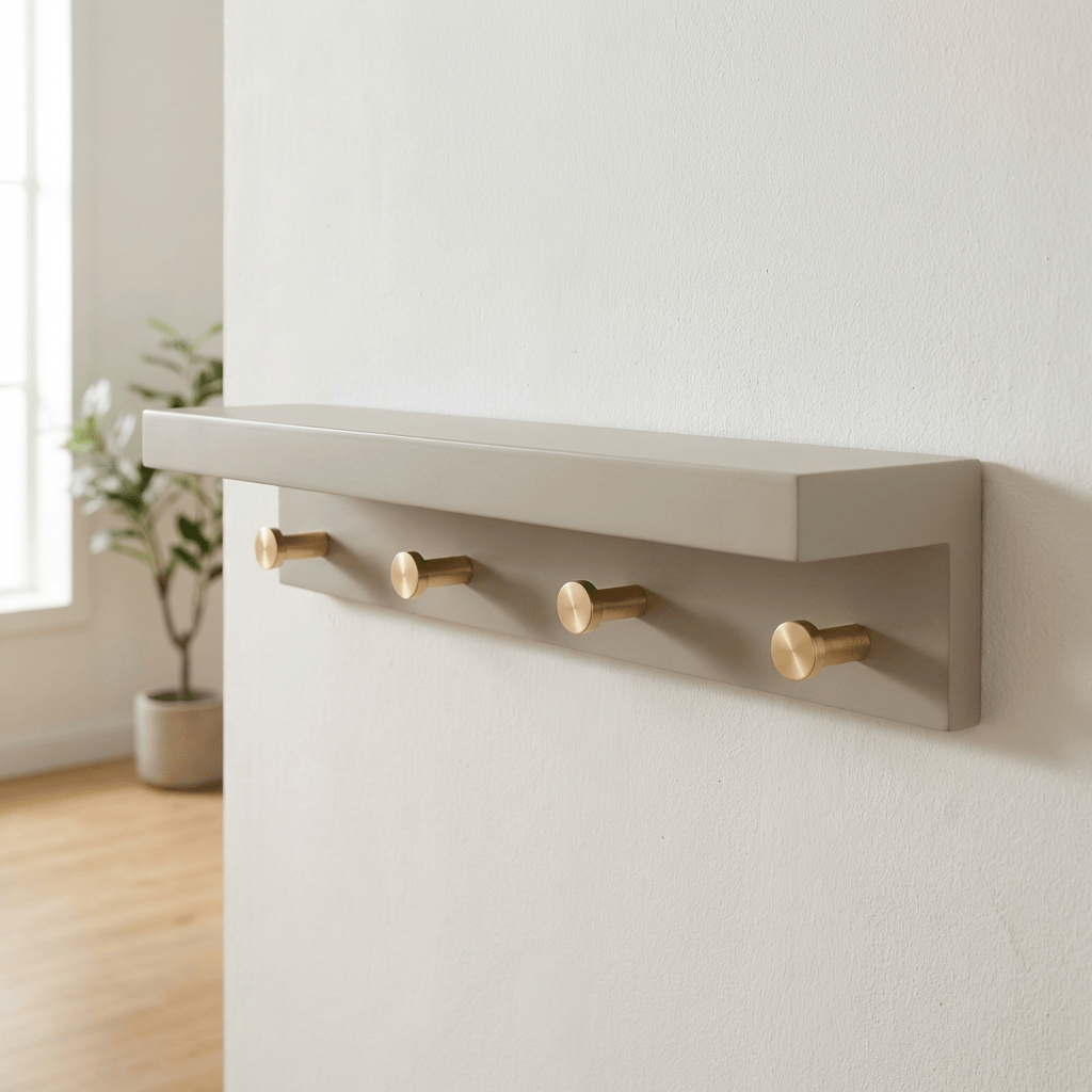 Porte Manteau Mural Petit Crochet bois gris