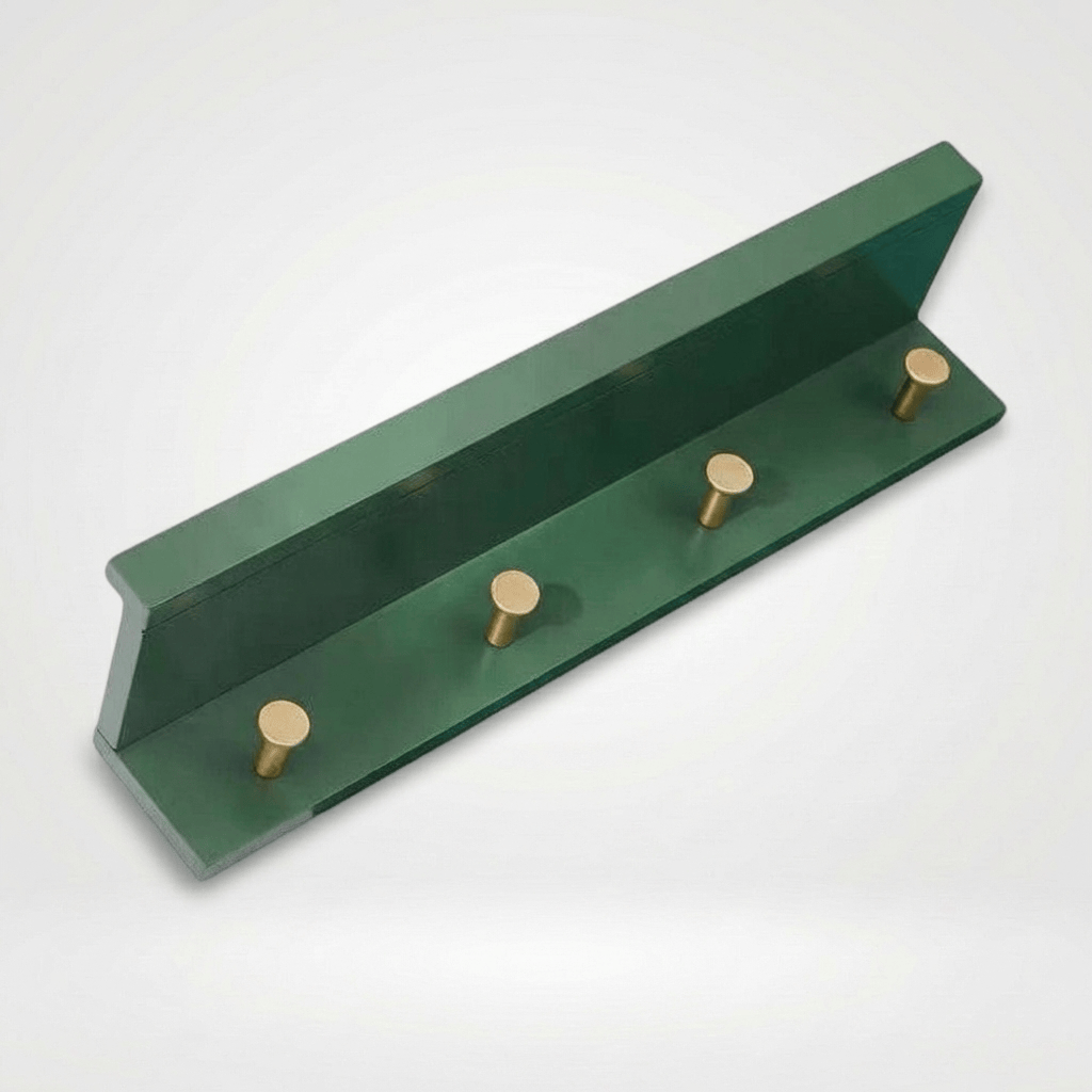 Porte Manteau Mural Petit Crochet bois vert Image