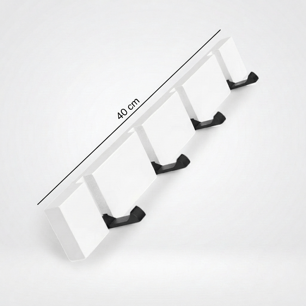 Porte Manteau Mural Petit Crochet Ouvrant bois blanc