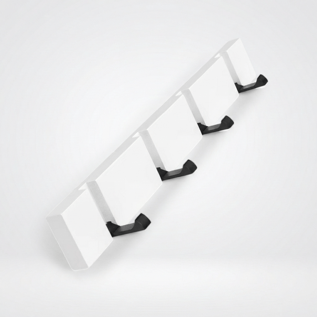 Porte Manteau Mural Petit Crochet Ouvrant bois blanc