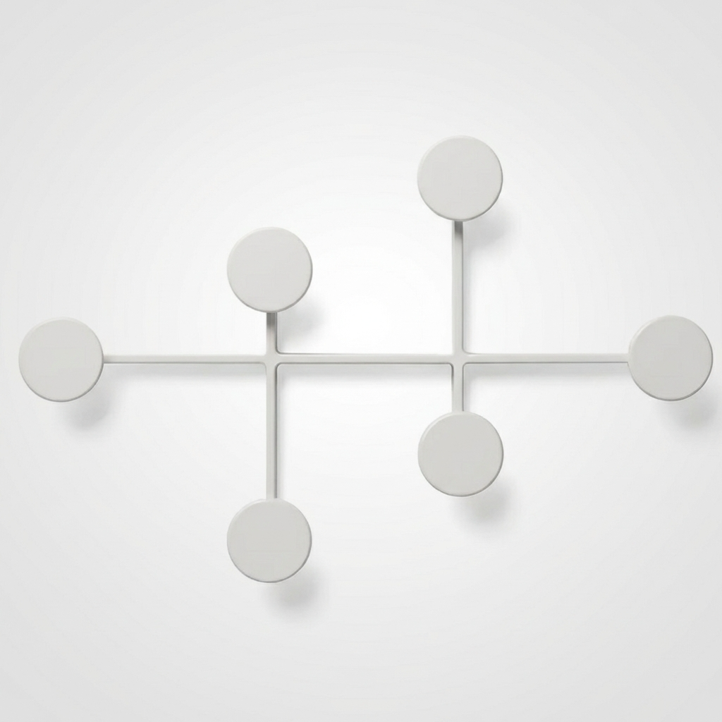 Porte Manteau Mural Rond blanc