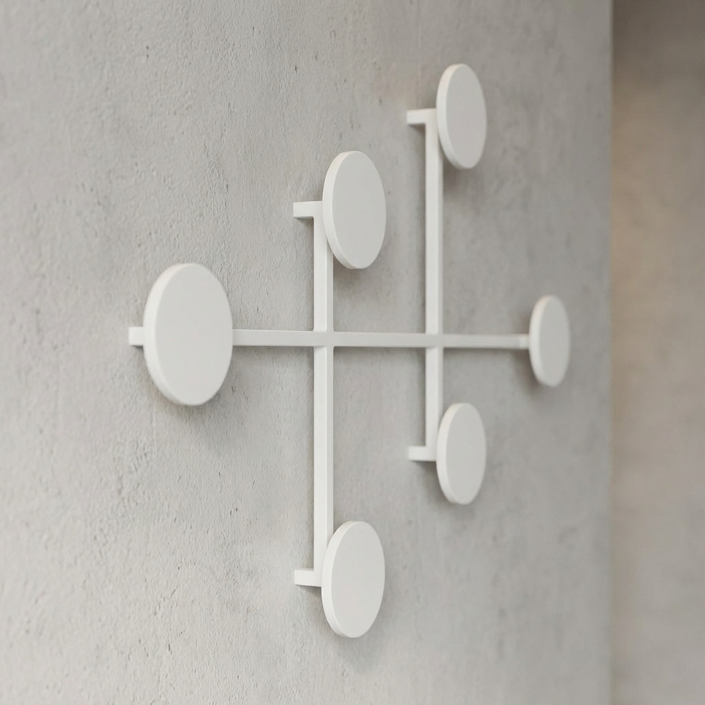 Porte Manteau Mural Rond blanc