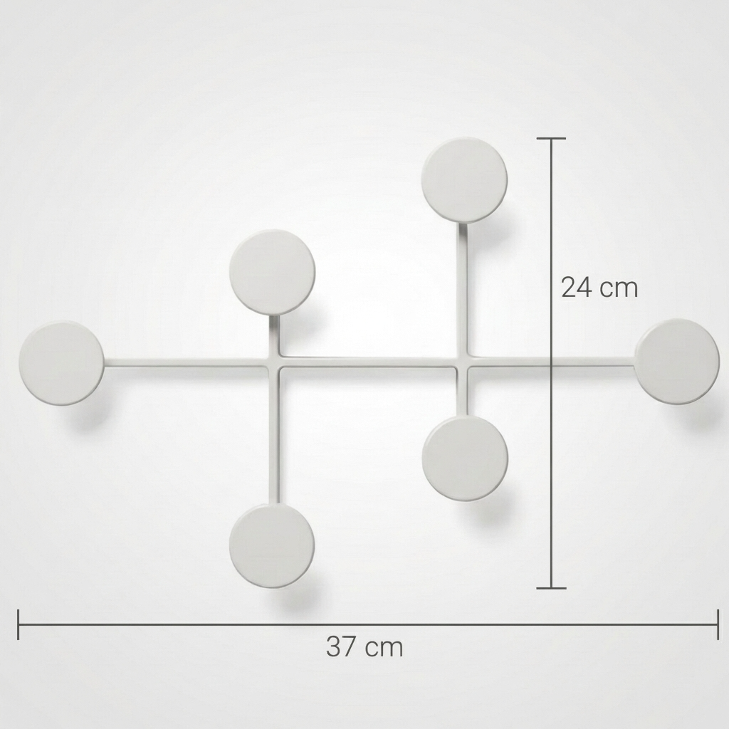 Porte Manteau Mural Rond blanc