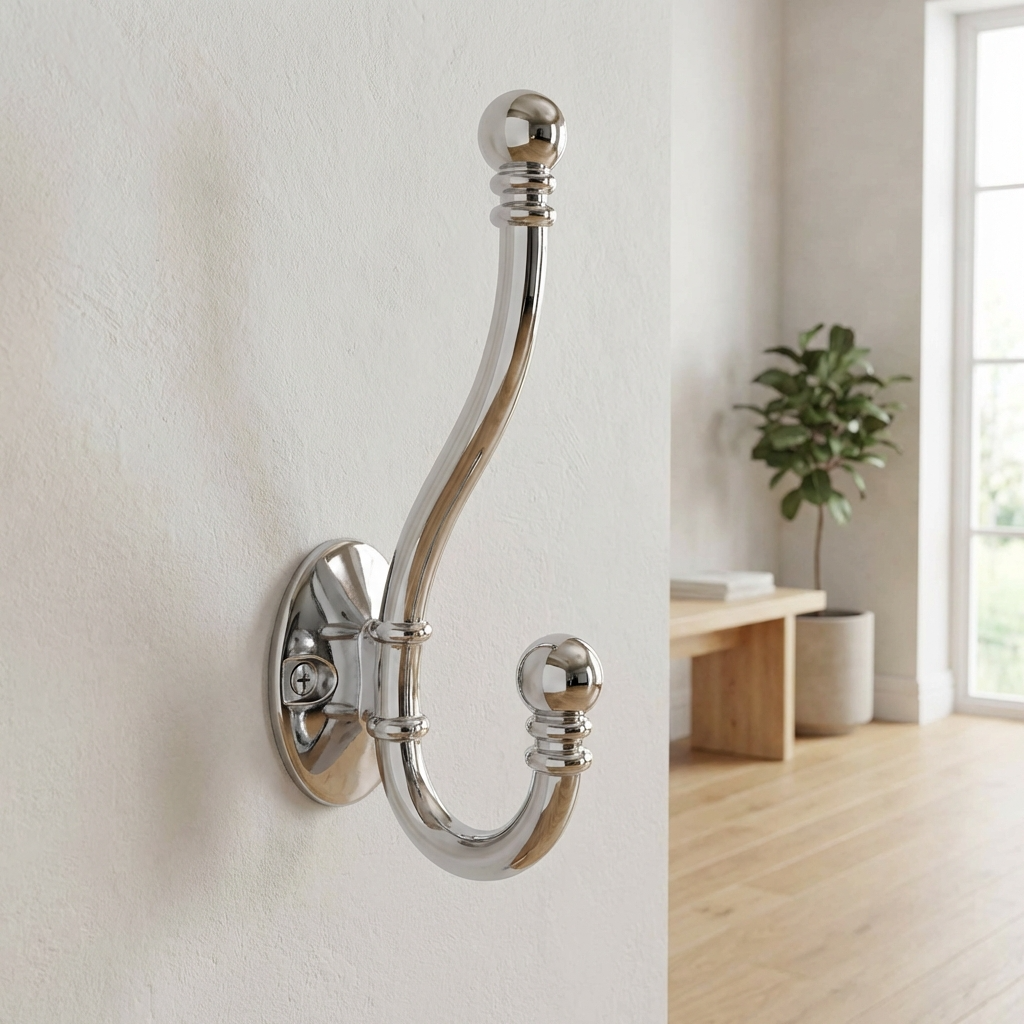 Porte Manteau Patere Crochet ancien argent