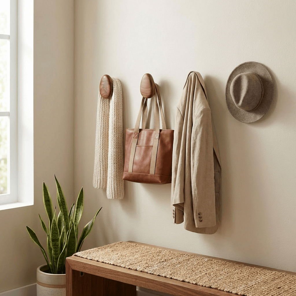 Porte Manteau Patere Ovale bois fonce