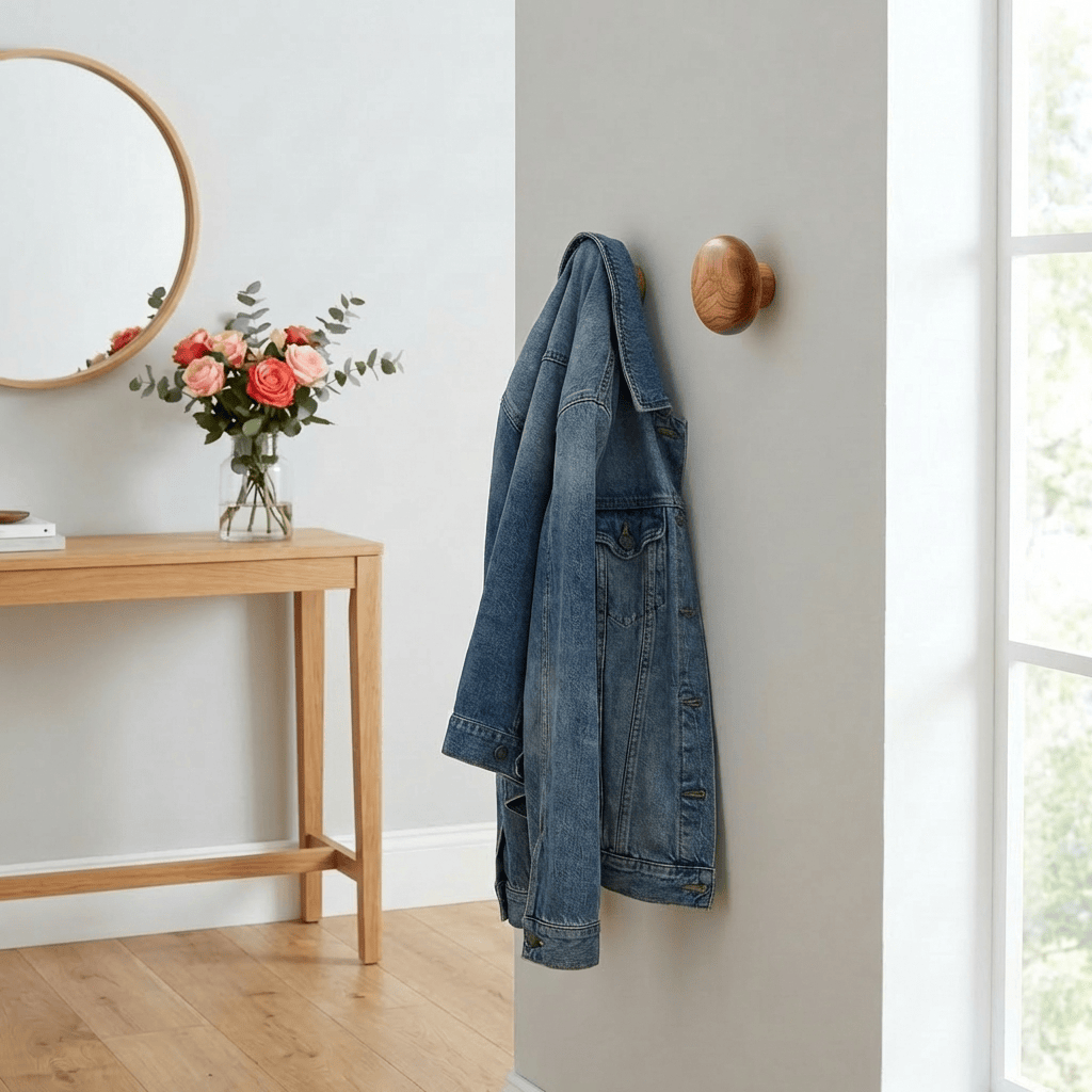 Porte Manteau Patere Rond bois fonce