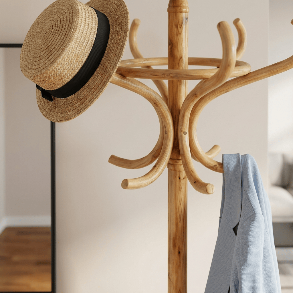 Porte Manteau Perroquet bois claire