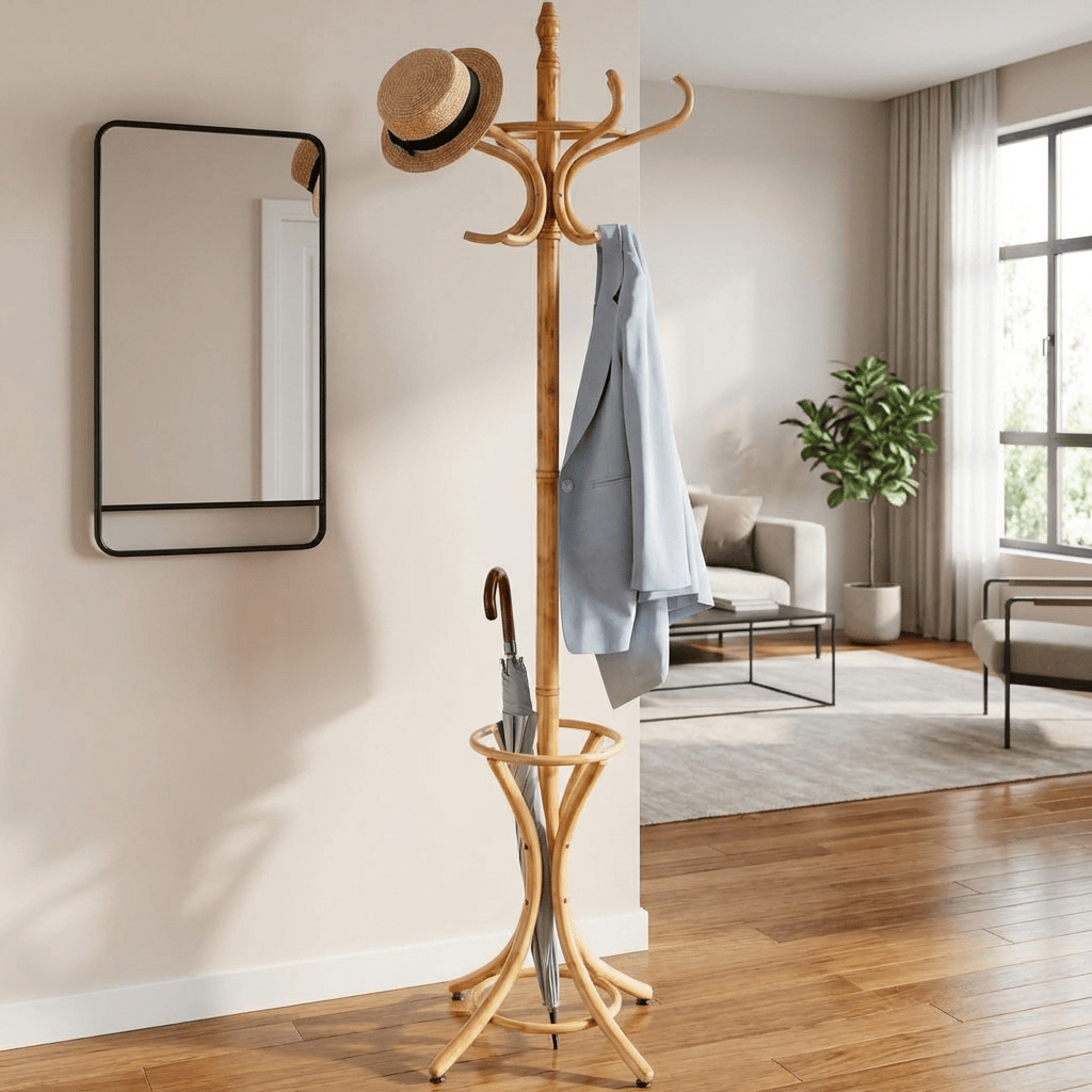 Porte Manteau Perroquet bois claire