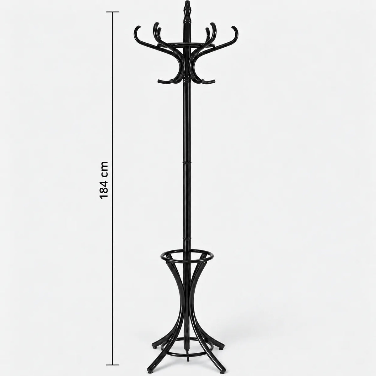 Dimensions du porte manteau perroquet noir : 184 cm de hauteur