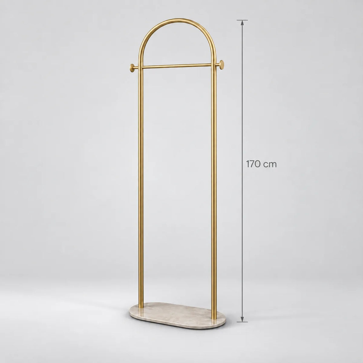 Porte Manteau sur Pied Courbé or - dimensions et hauteur 170 cm, fiche technique