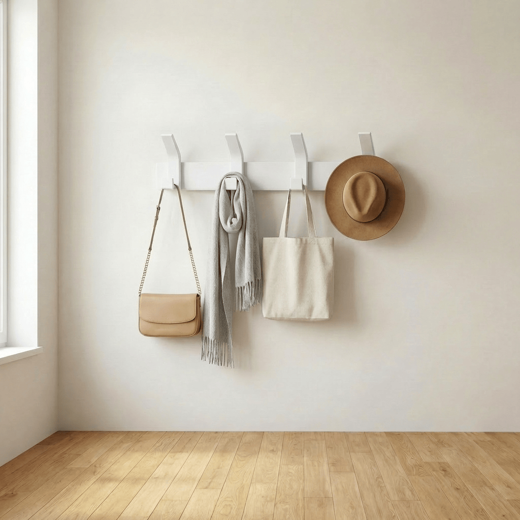 Porte Manteau salle de bain Crochet Métal blanc