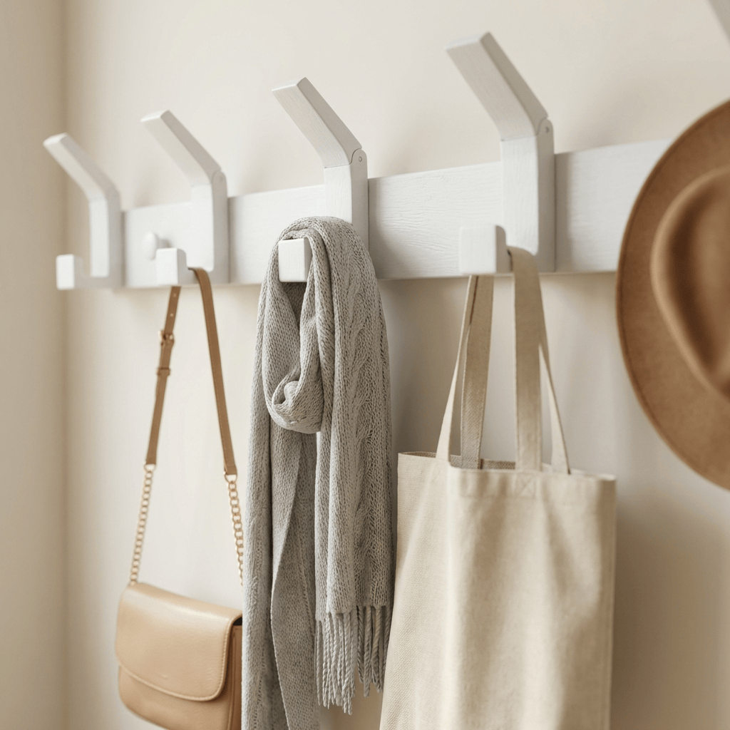 Porte Manteau salle de bain Grand Crochet Métal blanc