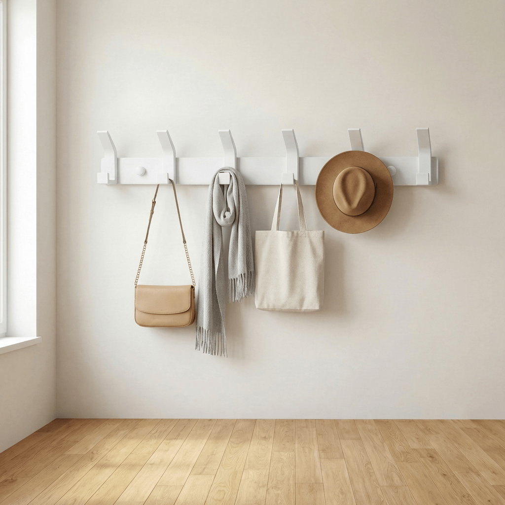 Porte Manteau salle de bain Grand Crochet Métal blanc
