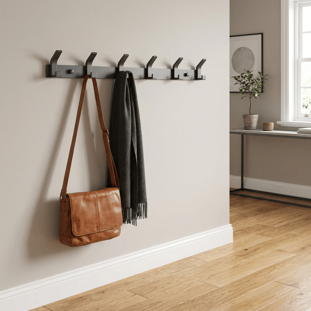 Porte Manteau salle de bain Grand Crochet Metal noir