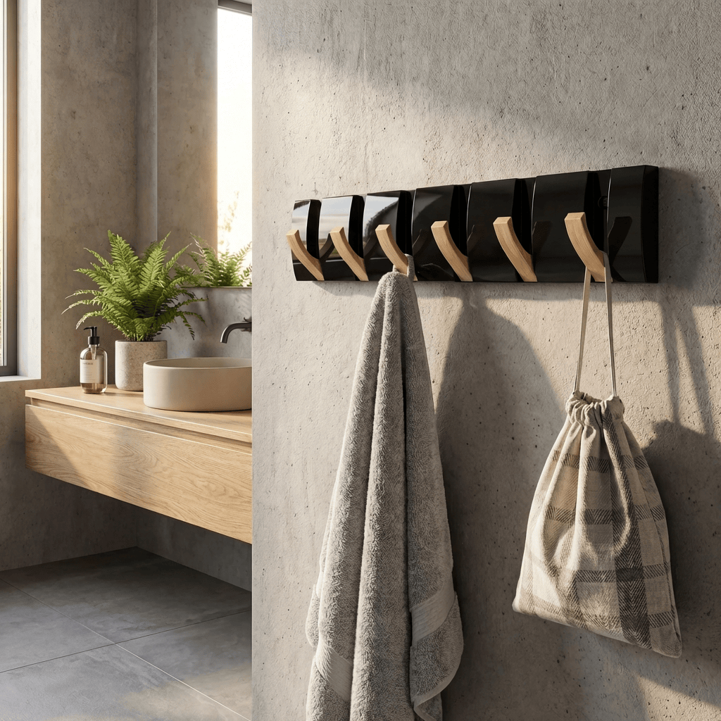 Porte Manteau salle de bain Modern noir