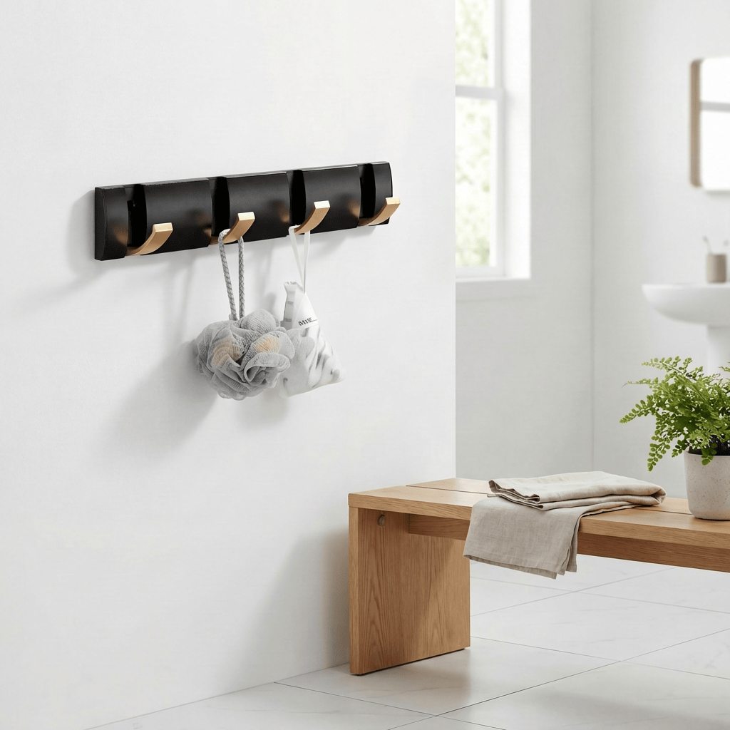 Porte Manteau salle de bain Petit Modern noir