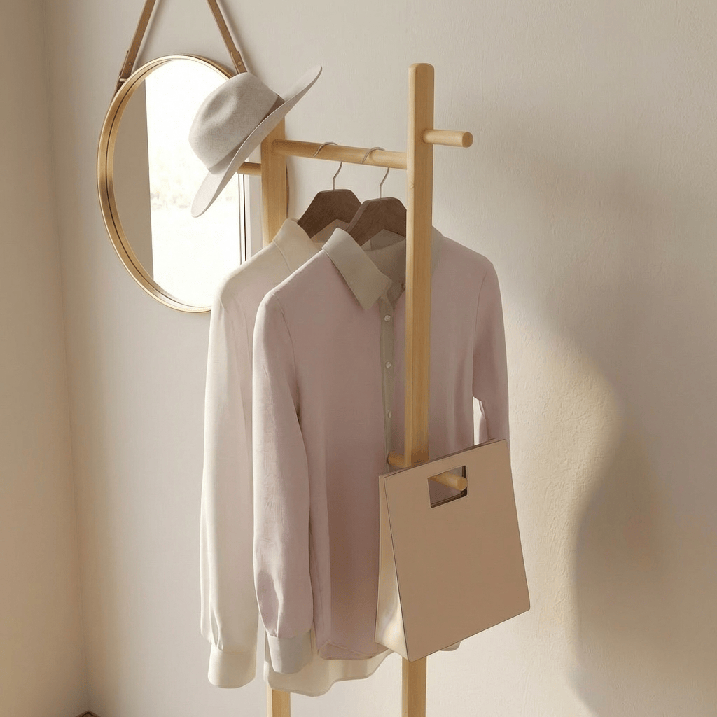 Porte Manteau sur Pied 2 Pied bois claire