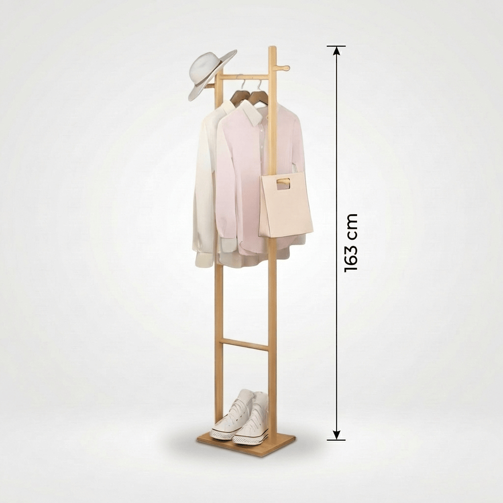 Porte Manteau sur Pied 2 Pied bois claire