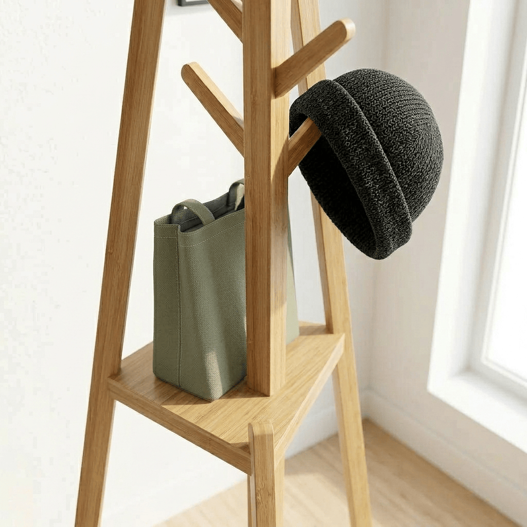 Porte Manteau sur Pied 3 Ranges bois