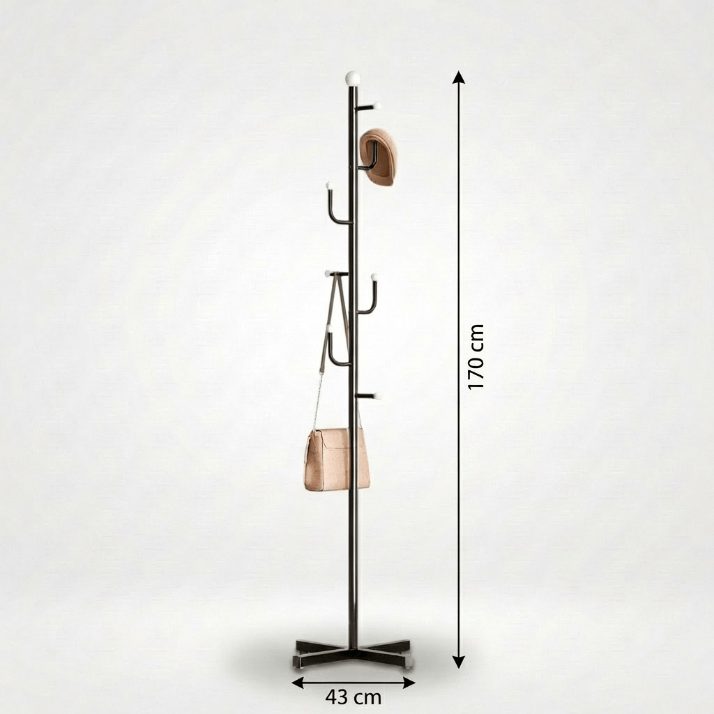 Porte Manteau sur Pied Branche Champignon Base Croisée noir